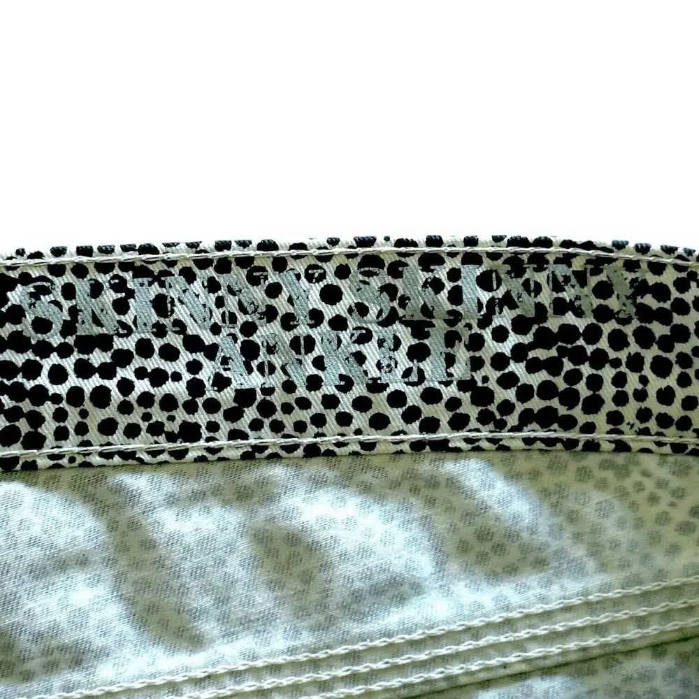 MADEWELL Safari Dotted Print Pants Mid Rise Ankle Stretch Slim White Black